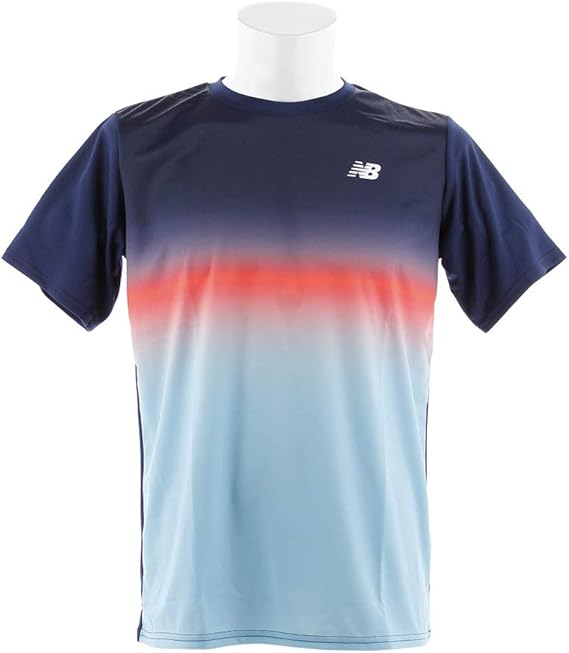 Amazon ニューバランス チャレンジャーショートスリーブゲームシャツ Tシャツ メンズ Ena エナメルブルー 日本 M 日本サイズm相当 Tシャツ カットソー 通販