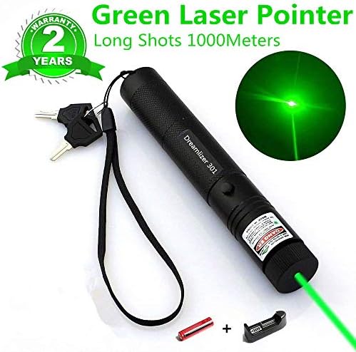 High Power 2000M Green Light Pointer Hunting Scope Sight Green Beam Pen, Demo Remote Pen Pointer Projector Travel Outdoor, LED Interactive Baton Funny Toy