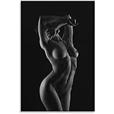 Nude Black Woman Art, Sexy Woman Painting - Canvas Wall Art for Living Room & Bedroom Decor