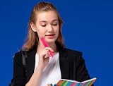 Q-Connect Highlighter Pen Pink | Emphasise Text | No Fade on Paper view 2