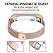 POY Metal Replacement Bands Compatible for Fitbit Alta and Fitbit Alta HR, Milanese Loop Stainless Steel Bracelet Smart Watch Strap with Unique Magnet Lock, Small Rose Gold