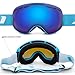 Juli Ski Goggles,Winter Snow Sports Snowboard Goggles with Anti-Fog UV Protection Interchangeable Spherical Dual Lens for Men Women & Youth Snowmobile Skiing Skating Blue