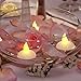 Homemory 24PCS Waterproof LED Lights LED Flameless Flickering Tealight Candles Battery Operated for Wedding, Party, Bathroom, Pool, SPA - Amber Yellow