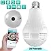 Lenyes Light Bulb Camera 960P Security Hidden with Night Visions Motion Detection HD 360 Panoramic Security System Camera,1.3MP(White)