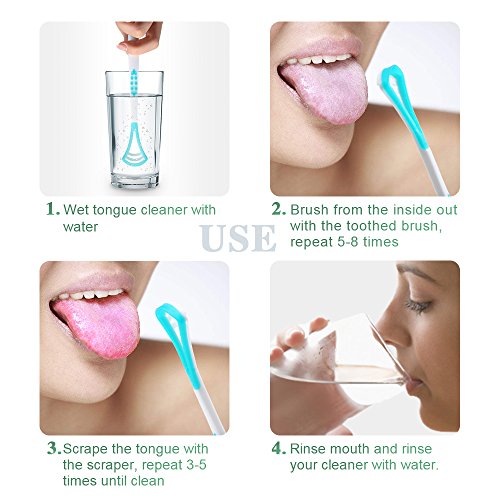 Soft Tongue Cleaner Fresh Breath - 3 Pack Bacteria Inhibiting Odorless Tongue Scraper with Ergonomic Design Non-slip Grip Carry Case Tongue Scraping Cleaner for Family Oral Care (3 pack)