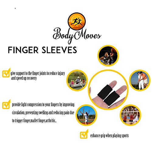 BodyMoves Finger Splint Plus Finger Extension Splint Plus 2 Nylon Sleeves for Trigger Finger Mallet Finger Broken Finger Rheumatoid Arthritis Post Operative Care (Midnight Black) - Thumbnail 4