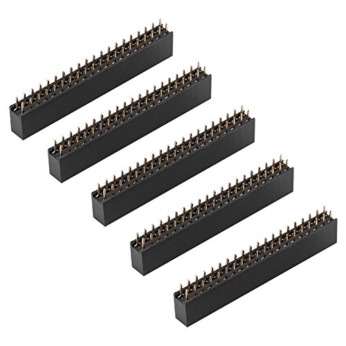 Female Dual Row Short Pin Headers, 5Pcs 2 x 20 Pins 2.54m Pitch Female ...