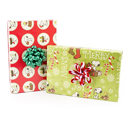 HALLMARK PEANUTS CHRISTMAS GIFT WRAP WRAPPING PAPER Snoopy Woodstock