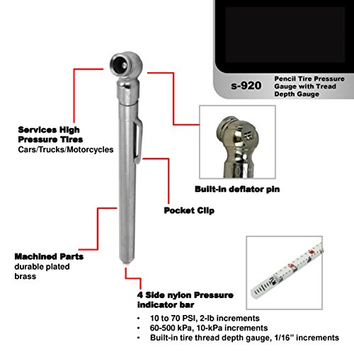 Купить Milton (S920) Pencil Tire Pressure Gauge with Tread Depth Gauge