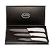 Ceramic Kitchen Knives-3 Piece Set- 4” Pairing/Fruit, 5” Utility /Slicing, 6” Chefs Carving Knife With Gift Box. Beautiful Cutlery With White Handles And Black Blades.