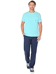 Nautica mens Solid Crew Neck Short-sleeve Pocket