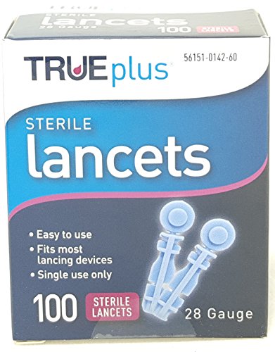 TRUEplus Sterile Lancets 28 Gauge, 100 Count Per Box (3 Boxes)