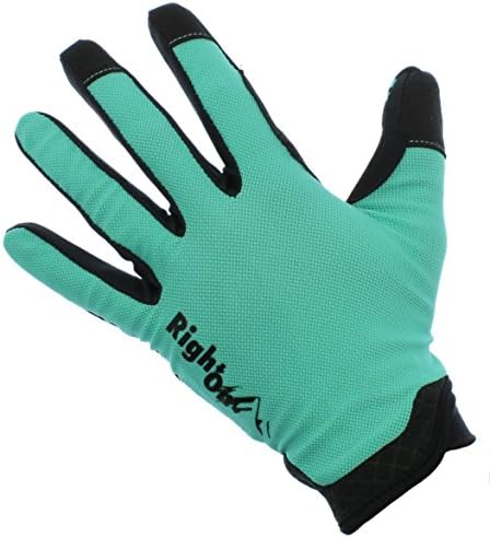 RightOn SIMPL Mountain Bike Gloves, Unisex Cycling Gloves, Full Finger MTB DH Downhill Off Road Gloves with Touch Recognition (Cyan/Black, XL)