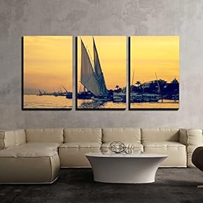 Sunset on Nile River x3 Panels