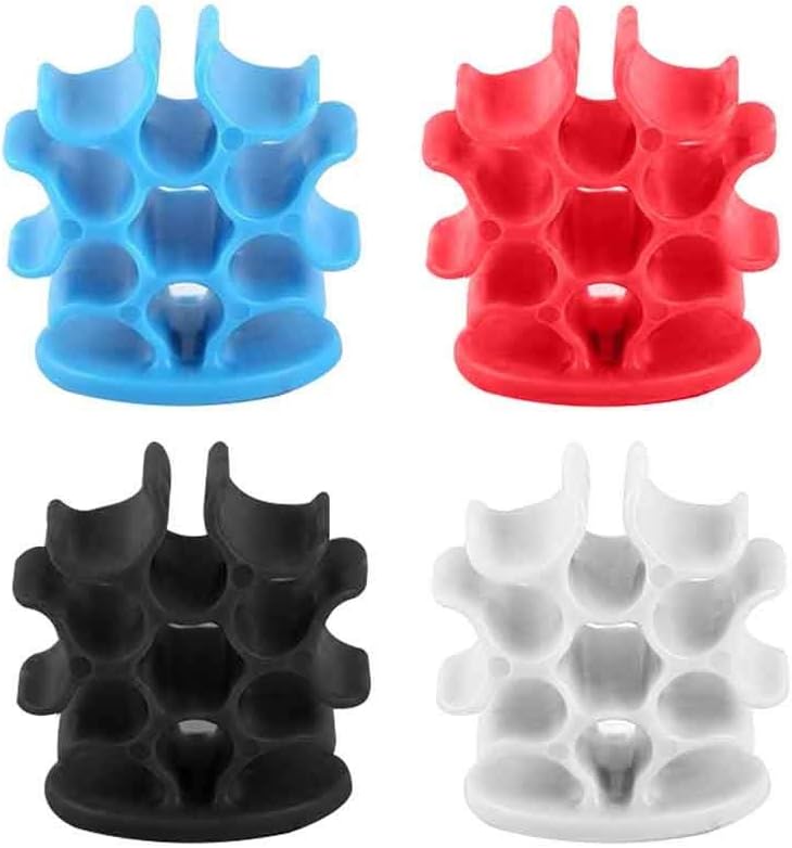 YUBINK 4PCs Durable Plastic Self-Sticking Desktop Cable Winder Cord Organizer Practical Protector Cable Sleeves (Multicolor)