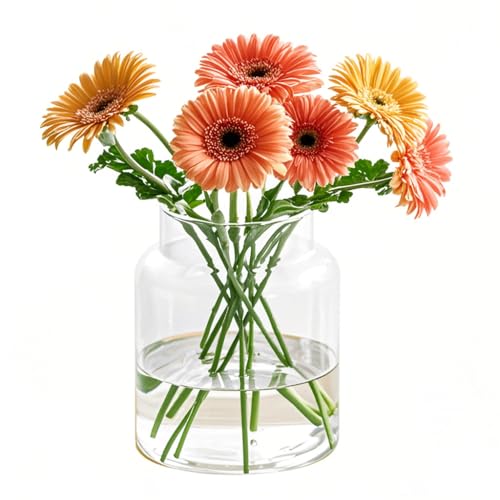 Clear Vases for Centerpieces Glass Innjoii - Large Vase Wide Flower Vintage Modern Big Mouth Giant Home Decor, Bouquet for Wedding Living Room Dining Table