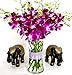 Purple Dendrobium Orchids (10 stems Orchid with Rhinestone Mesh Ribbon Vase)