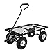 Sunnydaze Utility Steel Garden Cart, Outdoor Lawn Wagon with Removable Sides, Heavy-Duty 400 Pound Capacity, Black