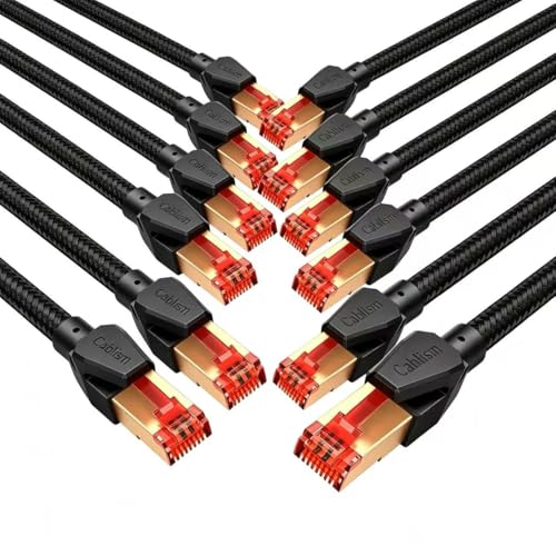 1M-12Stück Kurz Cat 8 Netzwerkkabel Ethernet 40Gbps 2000MHz OFC/TU1-S/FTP