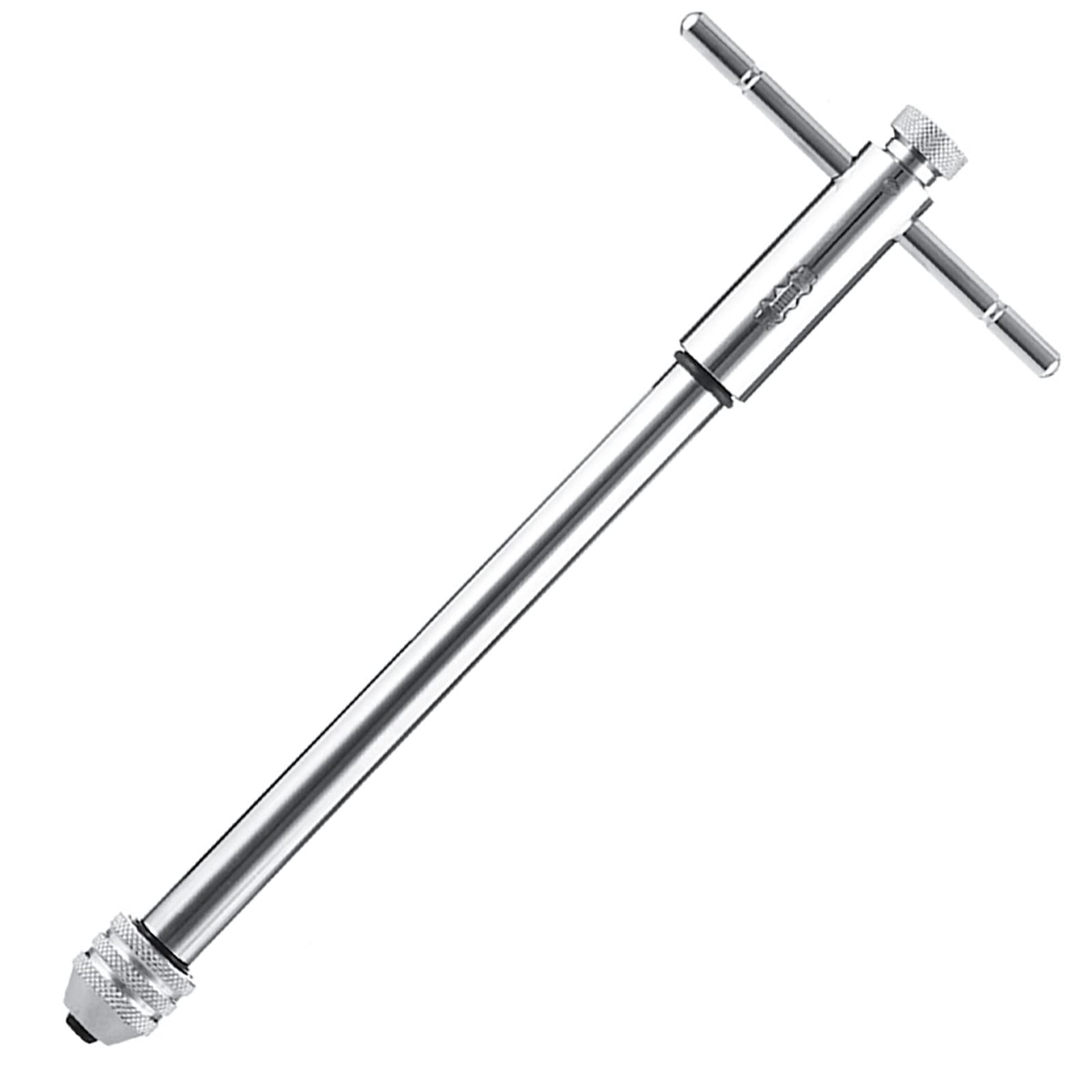 QISF Adjustable Ratchet Tap Wrench，Lengthen T-Handle Threading Wrench for Metric M5-M12 Taps，Hand Machine Ratcheting Screw Tapping Thread Metric Plug Tapper Tool