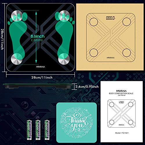 Body Fat Scale, Accurate Weight Scale with BMI Body Fat, Digital Bathroom Scales for Body Weight Sync with Smartphone App, Precision Sensors, Target Set, Multi-User, and Smart LED Display - Black