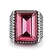 Boho Jewelry Mens Stainless Steel Cz Ring Vintage Large Charming Gemstone Band (11)