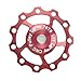 Lerway A-06 11T Bike Cycling Bicycle Aluminium Rear Derailleur Jockey Wheel Pulley Guide Roller Idler (Red, 1 piece)