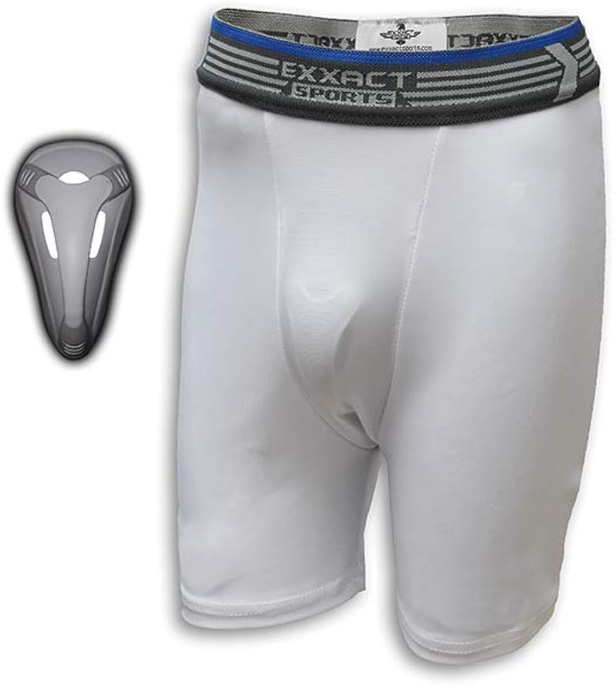 Youth XLarge Exxact Sports Compression Shorts Flex Supporter with Hard Cup Included Athletic