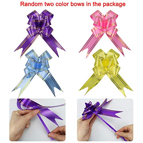 SelfTek 20 Pack Clear Basket Bags Cellophane Wrap Bags,with 20 Pack Bows Ribbon (Random Two Colors) for Gifts and Baskets,Wrapping,Arts & Crafts,Treat,32 by 22 Inches