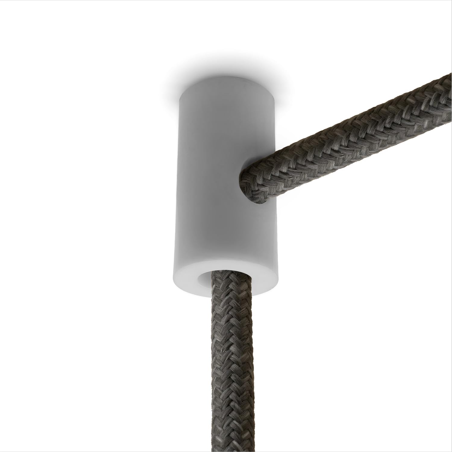 Amarcords - 5 ceiling decentralizers for lamps and suspensions. Vertical descent ceiling hook with visible cable adjustment - WHITE color electric cable decentralizer