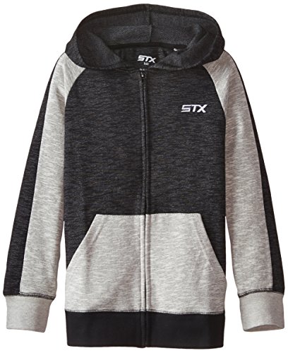 Stx big boys  fleece zip hoodie sweatshirt, black/gray,…