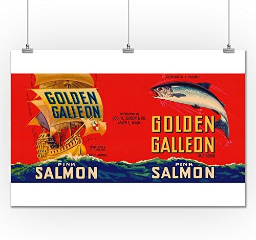 Amazon Com Golden Galleon Brand Salmon Label Seattle Wa 24x36