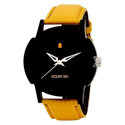 Golden Bell Minesweeper Analogue Display Black Dial Yellow Strap Boys Watch - MGB-406