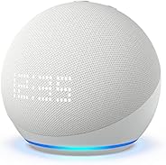 Echo Dot 5ª geração com Relógio | Smart speaker com Alexa | Display de LED ainda melhor | Cor Branca