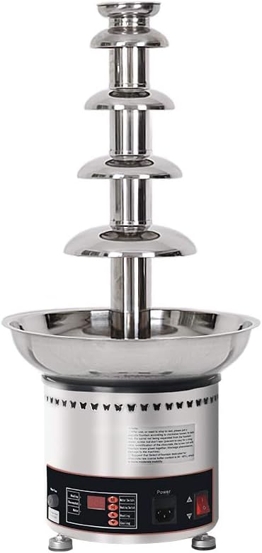 ITOP 5Tiers Commercial CE 304 Stainless Steel Body Hot Luxury Chocolate Fondue Fountain 30-150℃ 5 Layers