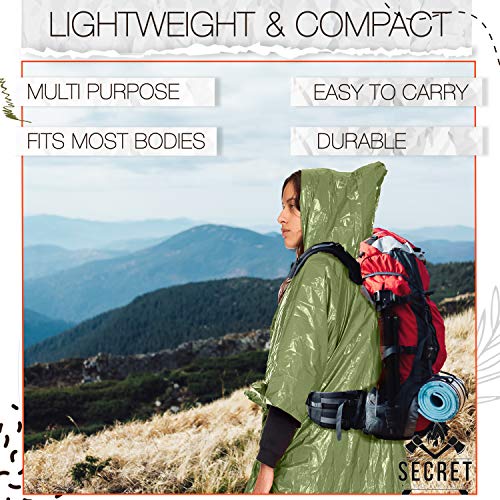 Emergency Blankets and Mylar Rain Poncho (4 Pack) Survival Gear and