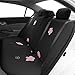 FH Group Full Set Floral Embroidery Design Car Seat Covers, Airbag Ready and Split Bench -Fit Most Car, Truck, SUV, or Van (Black Color) FB053115