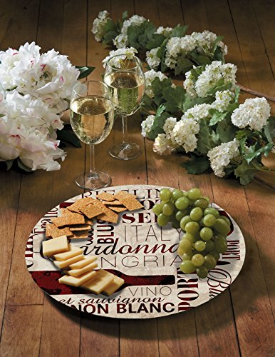 CounterArt Divine Wine Glass Lazy Susan Serving Plate, 13"