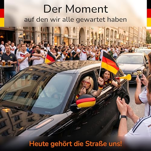 Upgrade4cars 2 x Germany Car Flag Football World Cup 2026 Car Flag Black Red Gold 45 x 30 cm Car National Flag World Cup Fan Item Max. 60 km/h