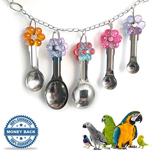 Bird Toys Stainless Steel Parrot Bird Chew Toy Brightly Colored Bird Chewing Toy Cup Sneaker Spoon Delight Parrot Toy for African Grey Cockatoo Amazon Parrots Bird Chew Toy for Small and Medium Birds