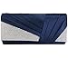 Jubileens Womens Elegant Pleated Satin Crystal Fashion Clutch Evening Bag Purse (Navy blue)