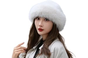 BSYLOO Thickened Faux Fur Warm Hat, Luxurious Women’s Faux Mink Mongolian Hat, Versatile New Winter Beret for Women Girls
