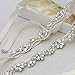 QueenDream Women's Crystal Diamond Bridal Belt Sashes Ivory Wedding Belts Sash for Wedding