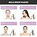 Natural Eyebrow Gel Sculpting Duo Volumizing Fiber Gel with Dual Edge Precision Spoolie Brush Applicator and Shaper Stencils - Waterproof and Smear Proof Formula by Bella Brow (Brown/Black)