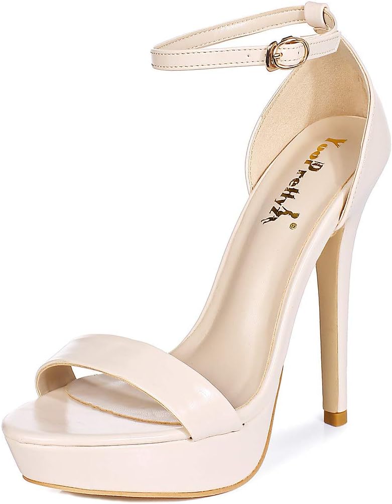 YooPrettyz Women Metallic Ankle Strap Platform High Heels Model Dress Sandals