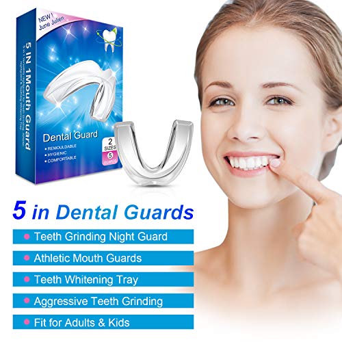 image for June Julien Mouth guard for Grinding Teeth, 2 Sizes, 5 Pieces Mouthgua