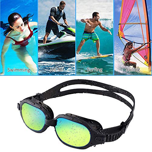 Aquior Swim Goggles, Streamlined Design Glass Leakproof Anti Fog UV Protection with Soft Silicone Nose Bride, Sport Goggles, Swimming Glass for Adult Youth Men Women