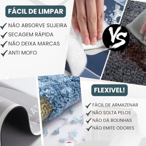 Kit 2 Tapetes Antiderrapantes Banheiro 60x40 cm Microfibra Absorvente