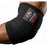 Prime Beast Elbow Wraps for Weightlifting - 40” 45” 50” Compression Strap & Sleeve Design for Bench Press and Fitness Training (1 Pair, Large)