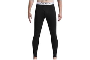 Men's Lightweight Thermal Underwear Bottoms Fleece Lined Warmer Long Johns for Men Base Layer Pants for Cold Weather